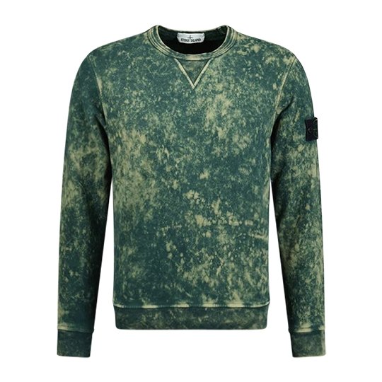 STONE ISLAND COTTON TYE DYE SWEATSHIRT GREEN
