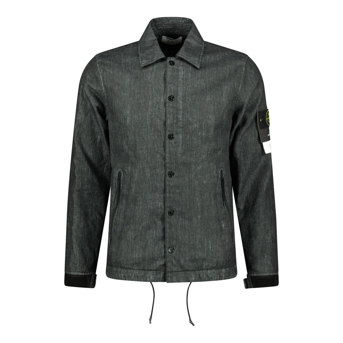 STONE ISLAND'Lino Resinato Quilted-TC' Black Jacket