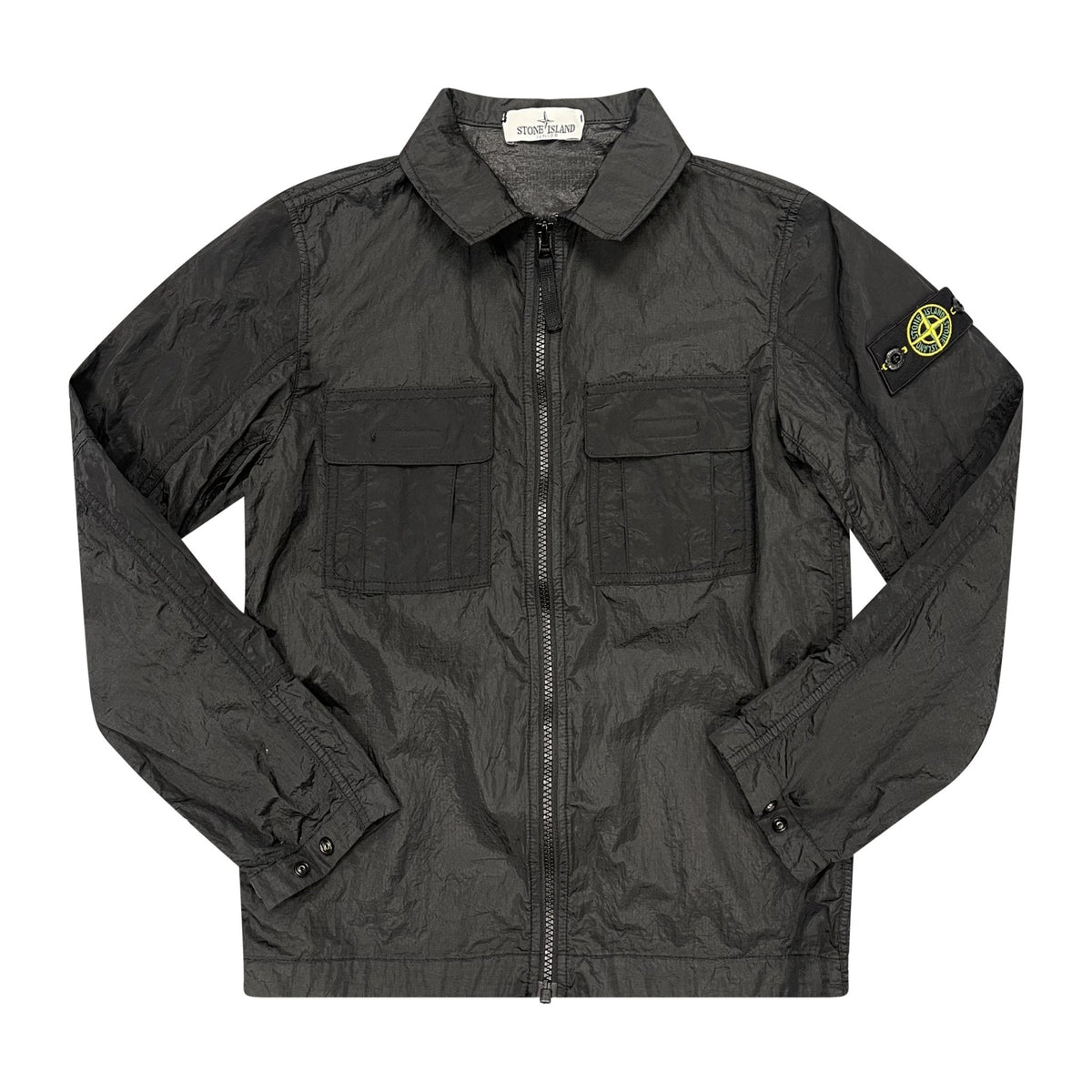 STONE ISLAND(Kids)  Nylon Overshirt Black