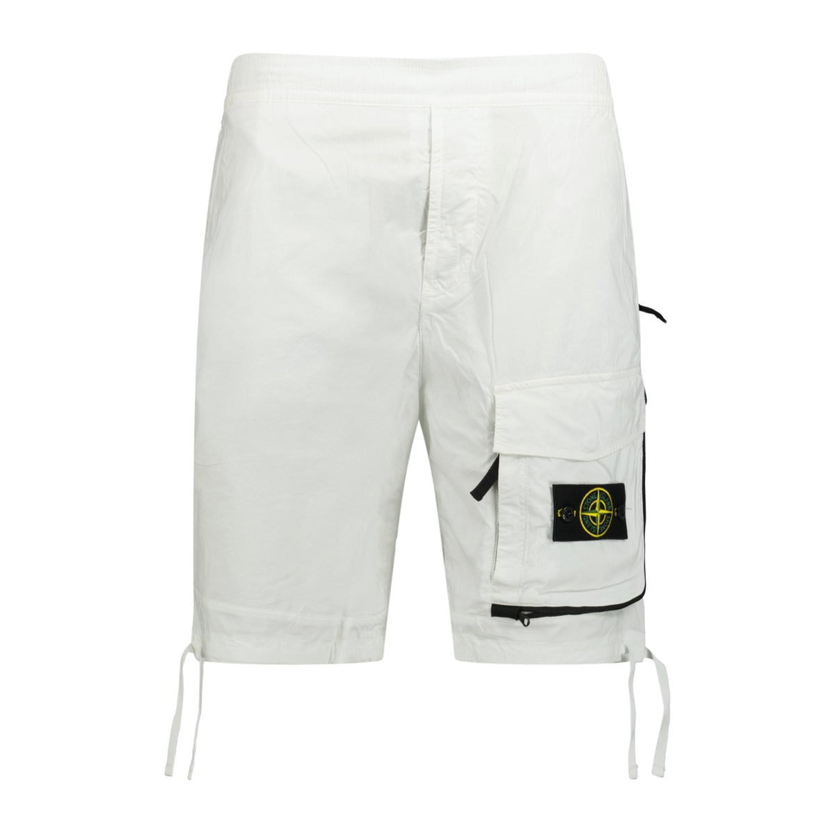 STONE ISLAND STRETCH-COTTON BERMUDA SHORTS ICE WHITE