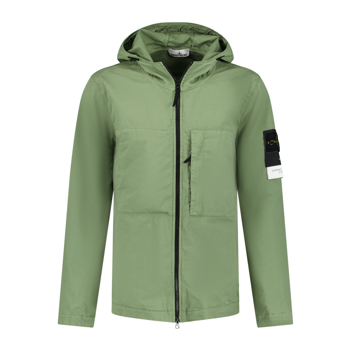 STONE ISLAND 'SUPIMA' ZIP-UP JACKET GREEN